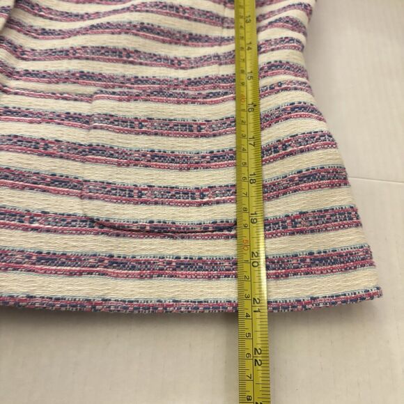 NEW Talbots Women’s Size 8 Pink Blue White Striped Blazer Cotton Jacket Tweed - Picture 15 of 16